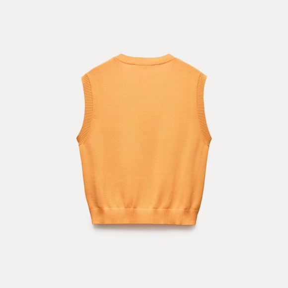 ZARA PLAIN RIB KNIT TOP - Picture 7 of 8